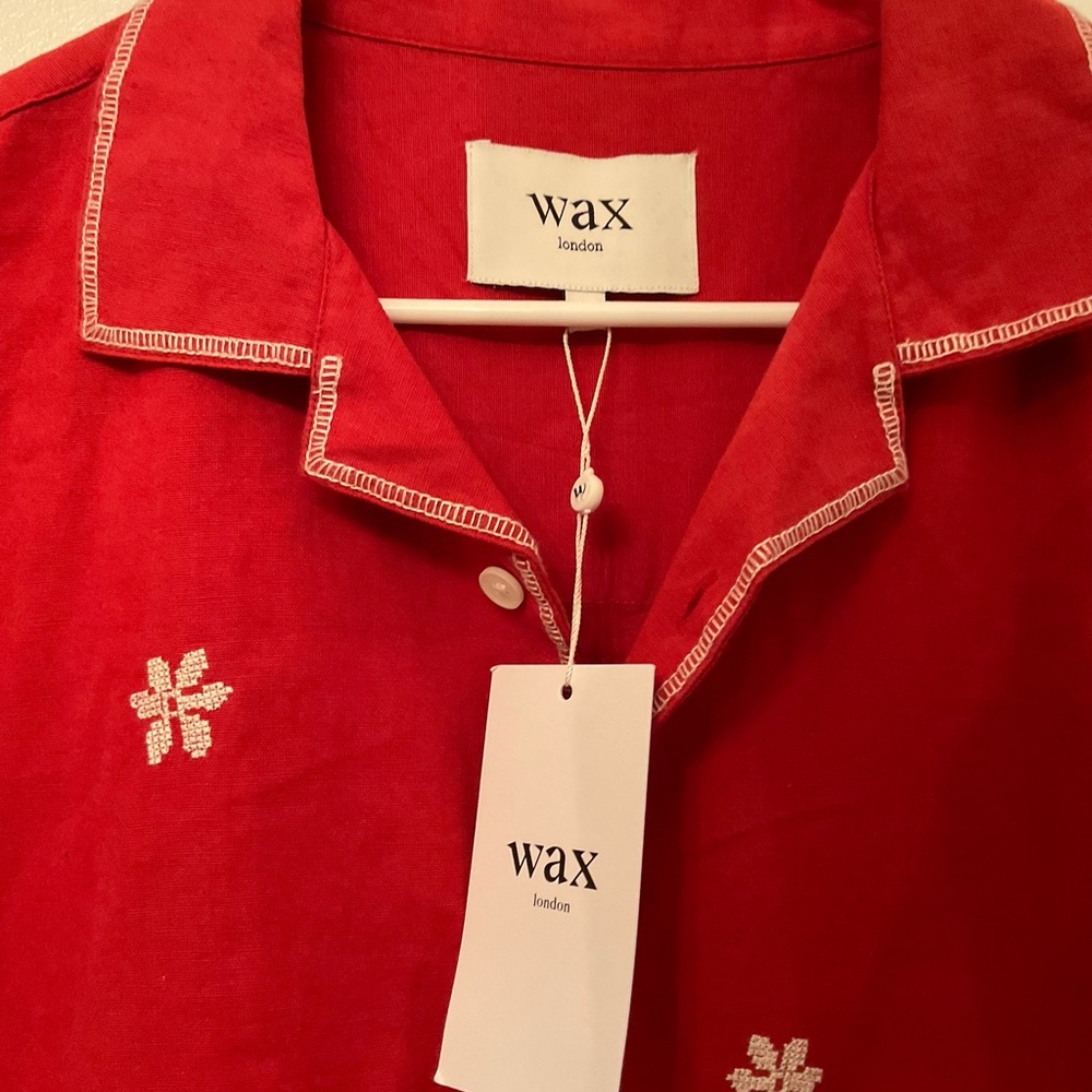 Wax London Men's Red Casual Button Down Shirt